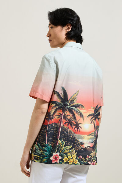 Katoenen hemdje met Hawaïaanse print