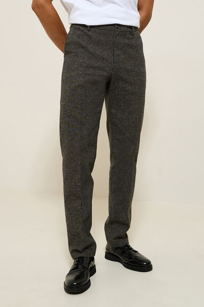 Pantalon chino regular à plis flanelle