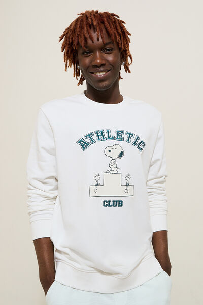 Sweater met Athletic Club-print, Peanuts-licentie