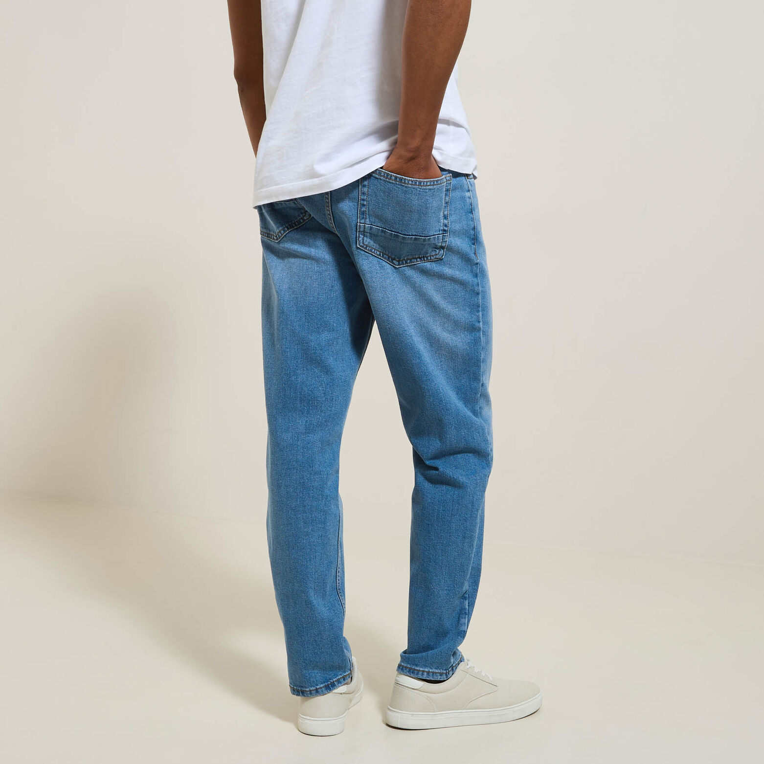 Relaxte jeans, 3 lengtes, in gerecycled katoen