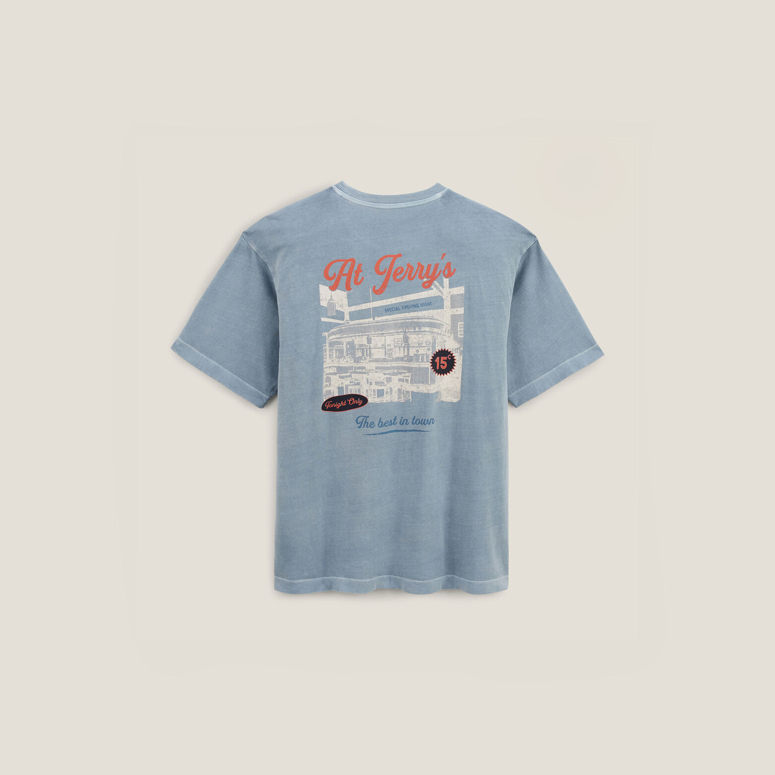 Tee shirt  col rond imprimé en coton