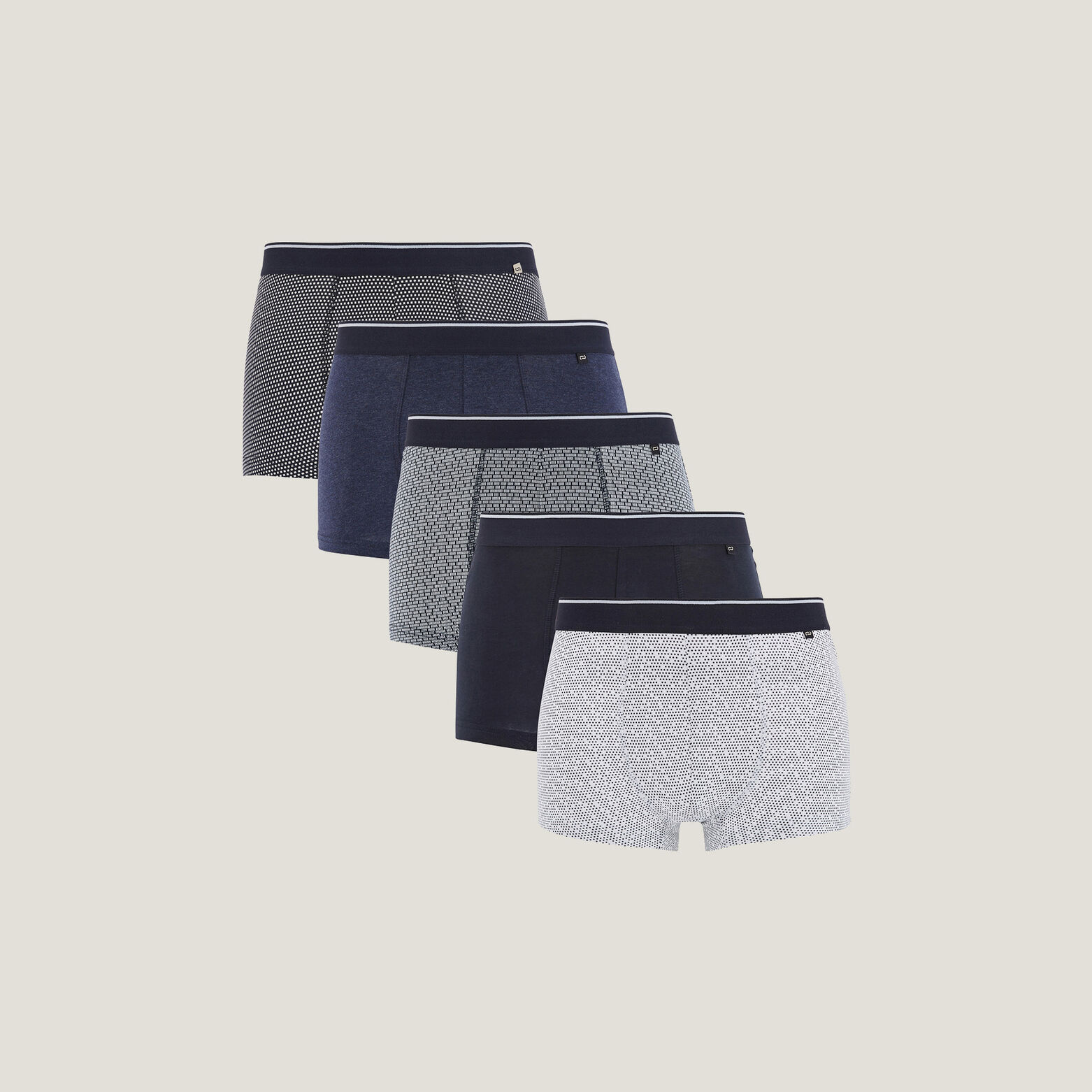 Lot de 5 boxers micro motifs