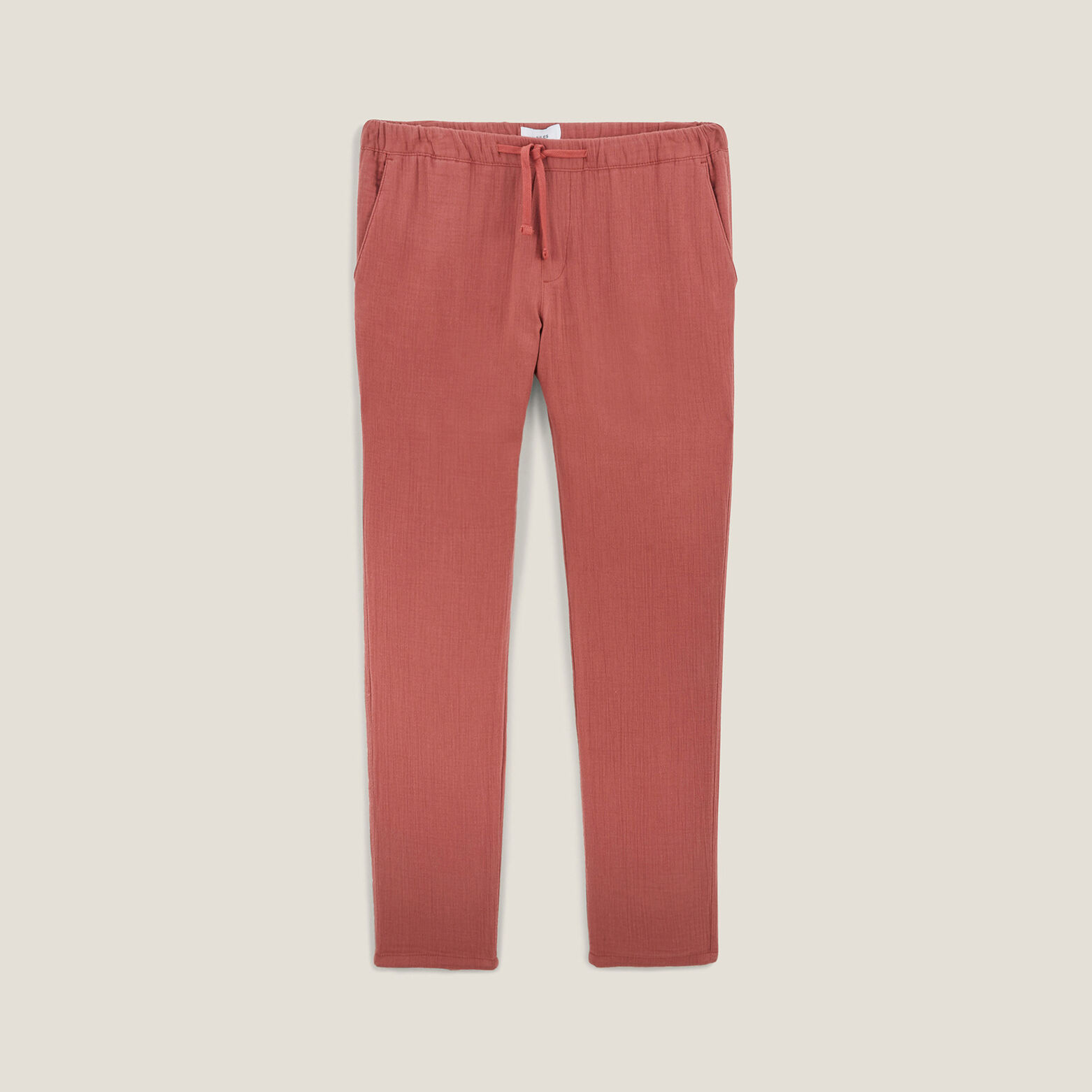 Pantalon en gaze de coton uni