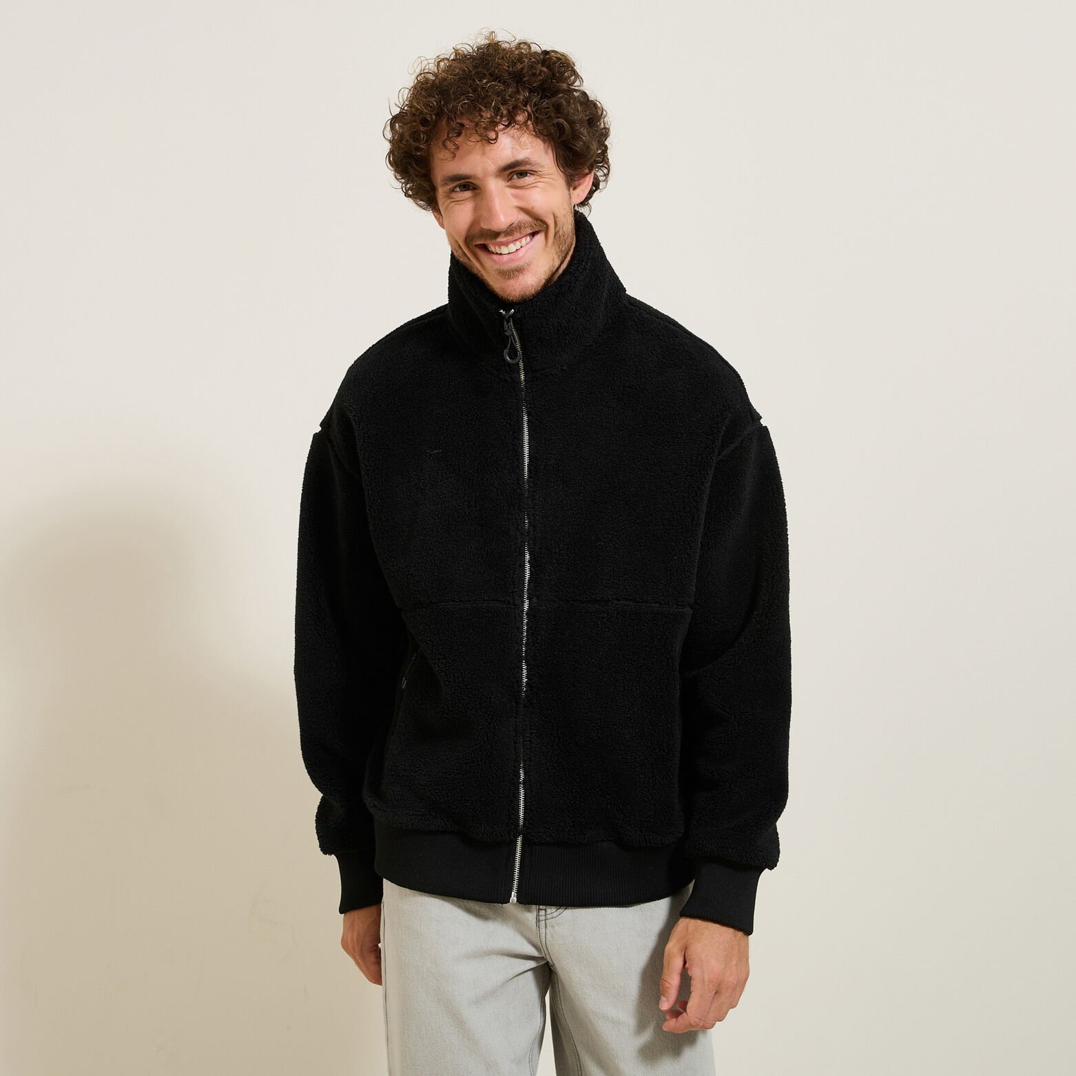 Veste zippée en sherpa