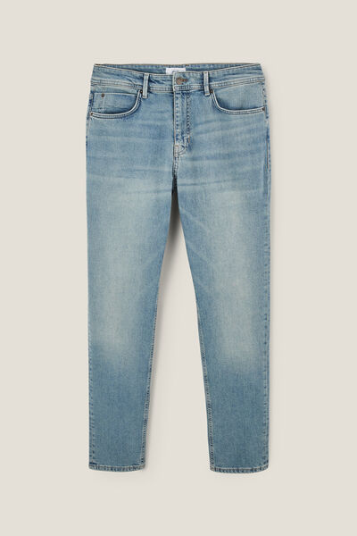 Washed tapered jeans