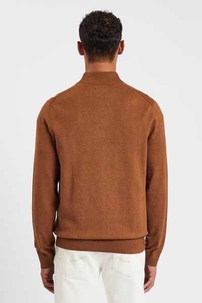 Pull cachemire homme col camionneur uni Marron choco, Pull GREG