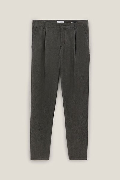 Pantalon relax en twill bi-ton