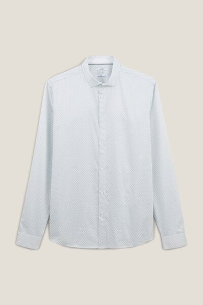 Chemise slim imprimé géométrique en coton