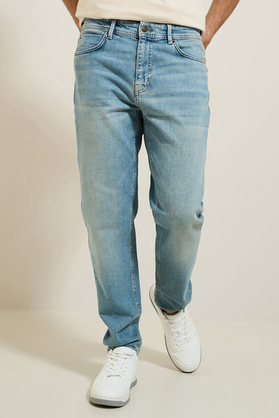 Washed tapered jeans