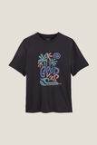 T-shirt aangebrachte good vibes-print