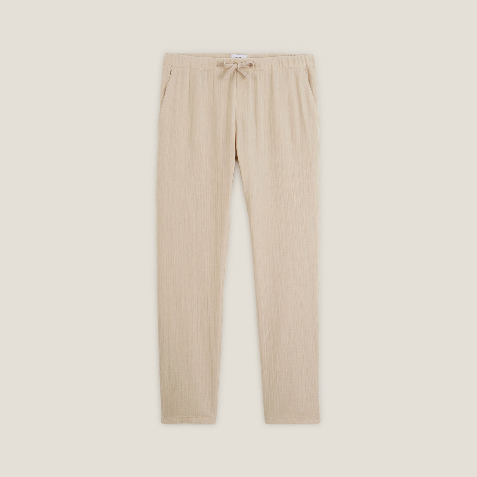 Pantalon en gaze de coton uni