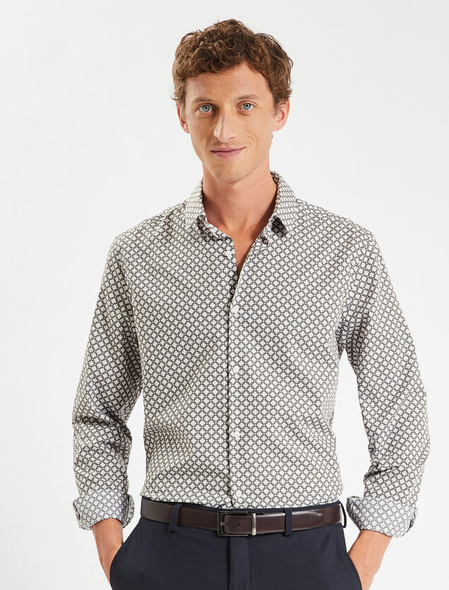 Chemise regular imprimé géométrique coton biologiq