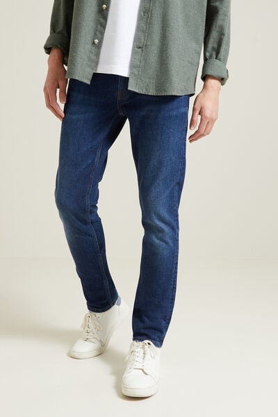 Slim jeans van italiaans canvas