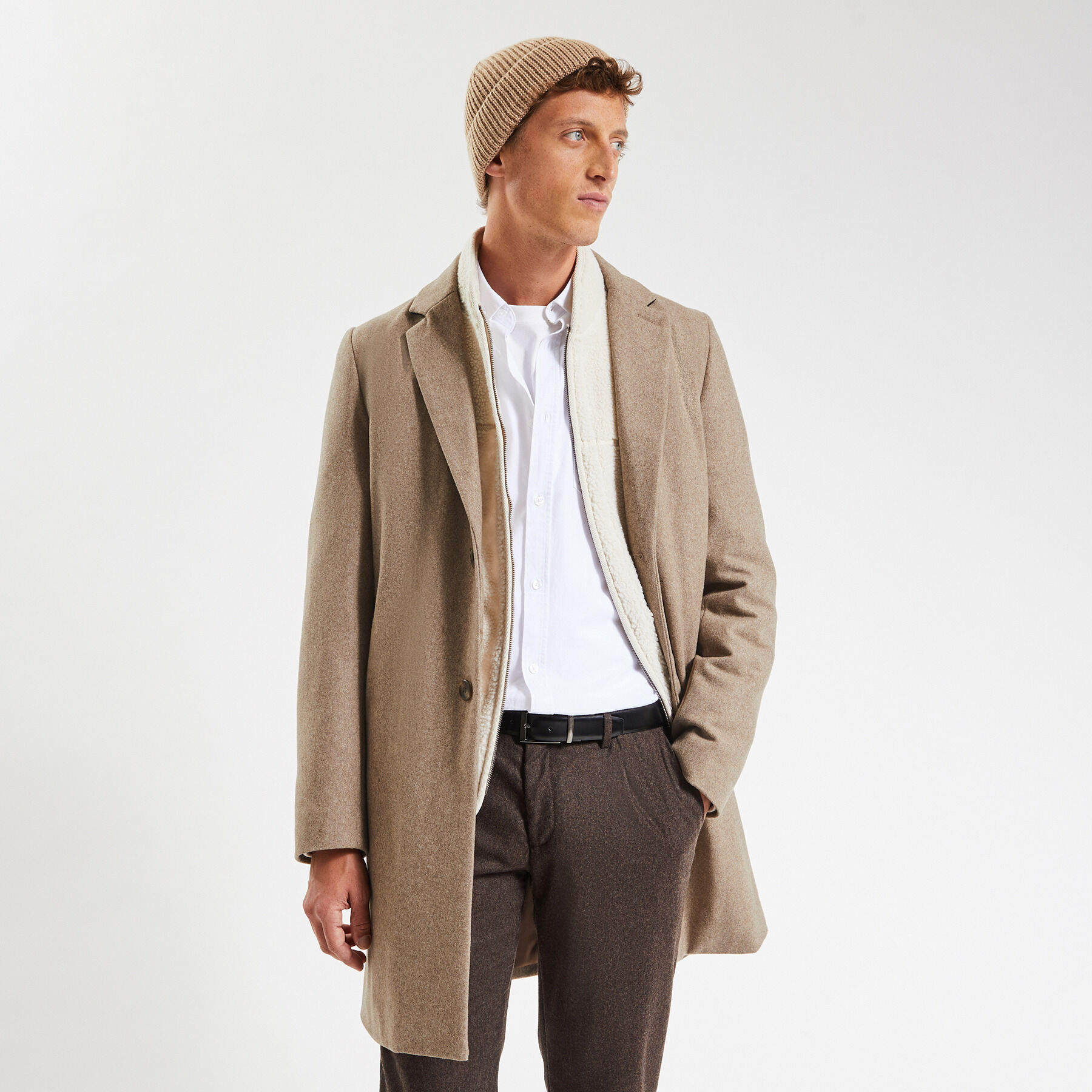 Veste longue homme cheap beige