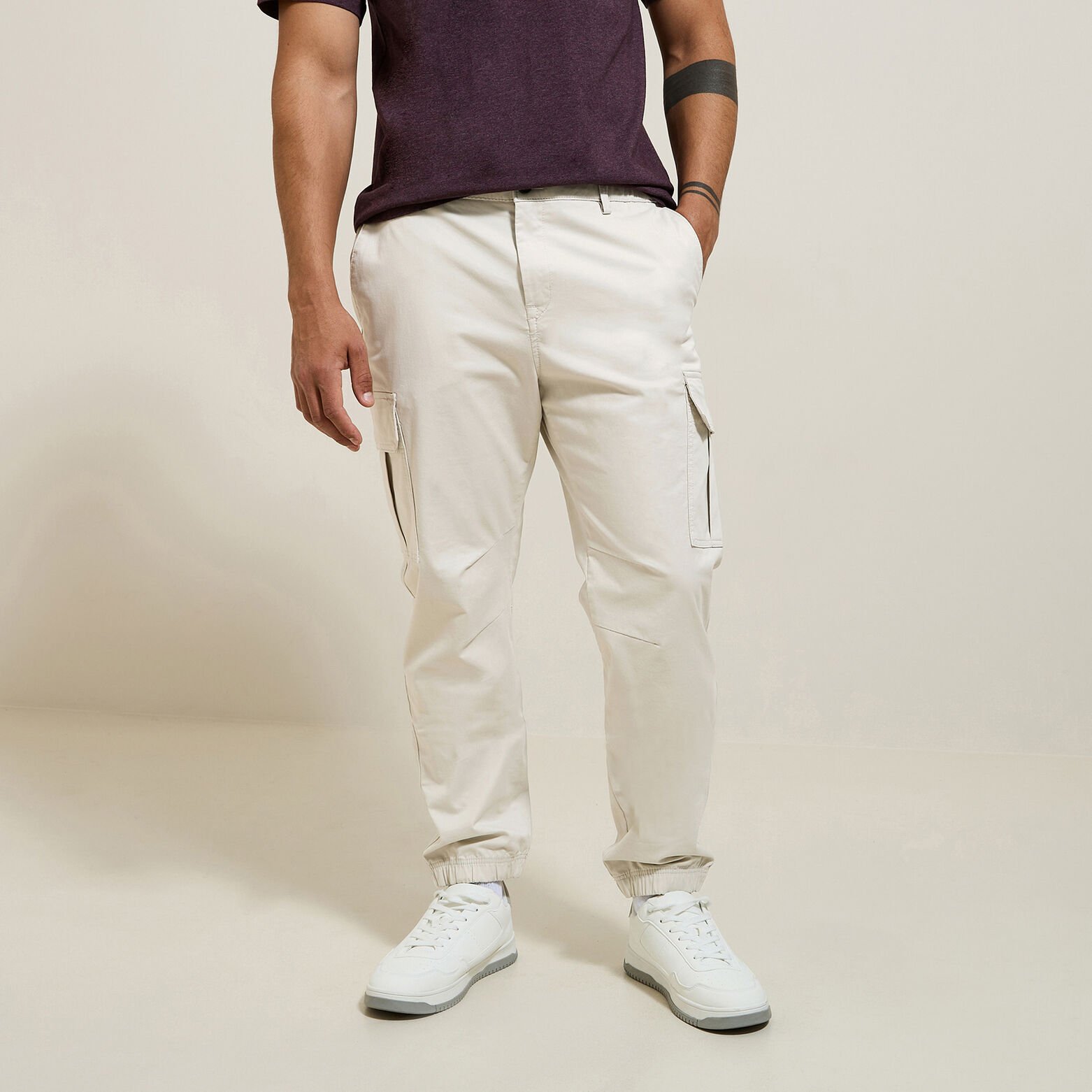 Pantalon cargo uni