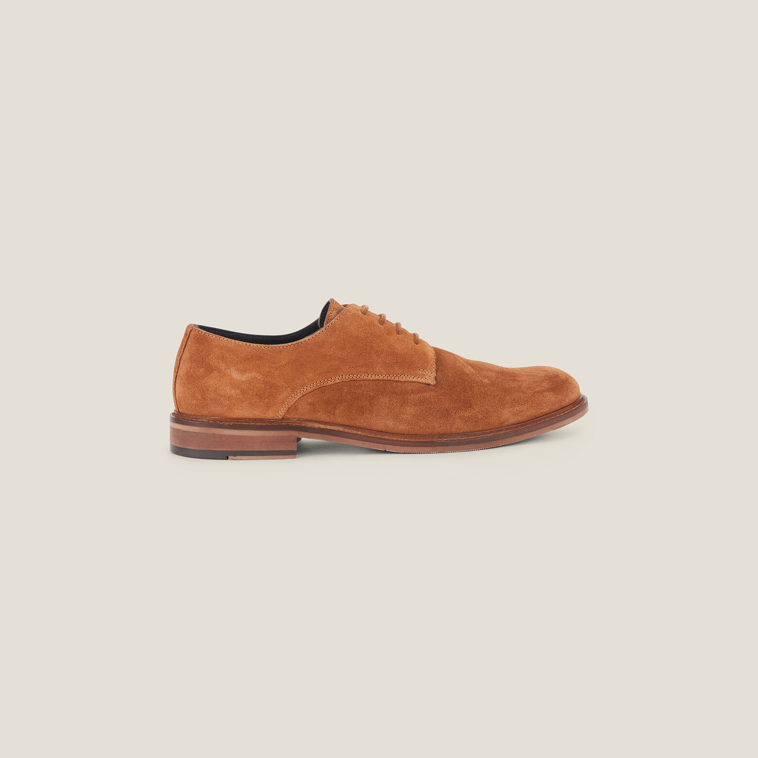 Chaussures derby en croûte de cuir suédé