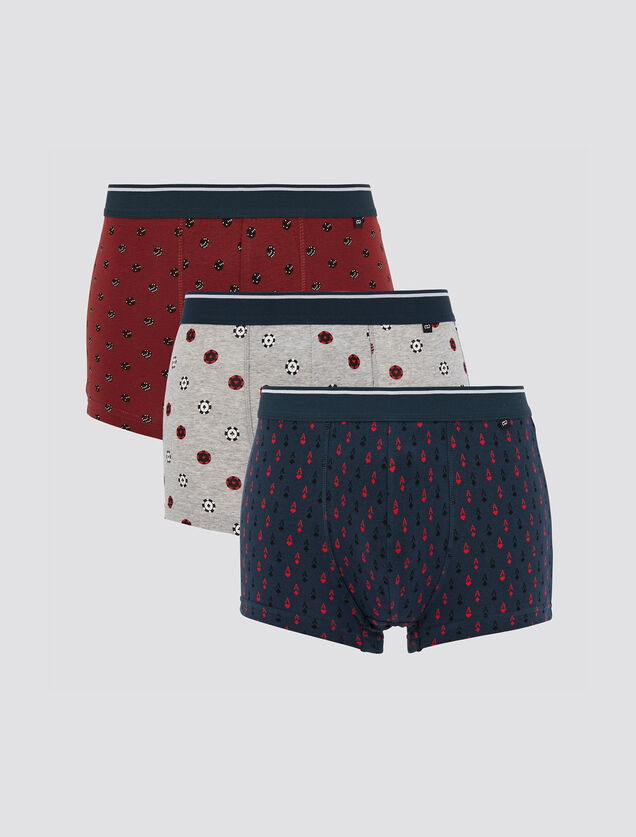 Lot de 3 boxers fantaisie imprimé poker