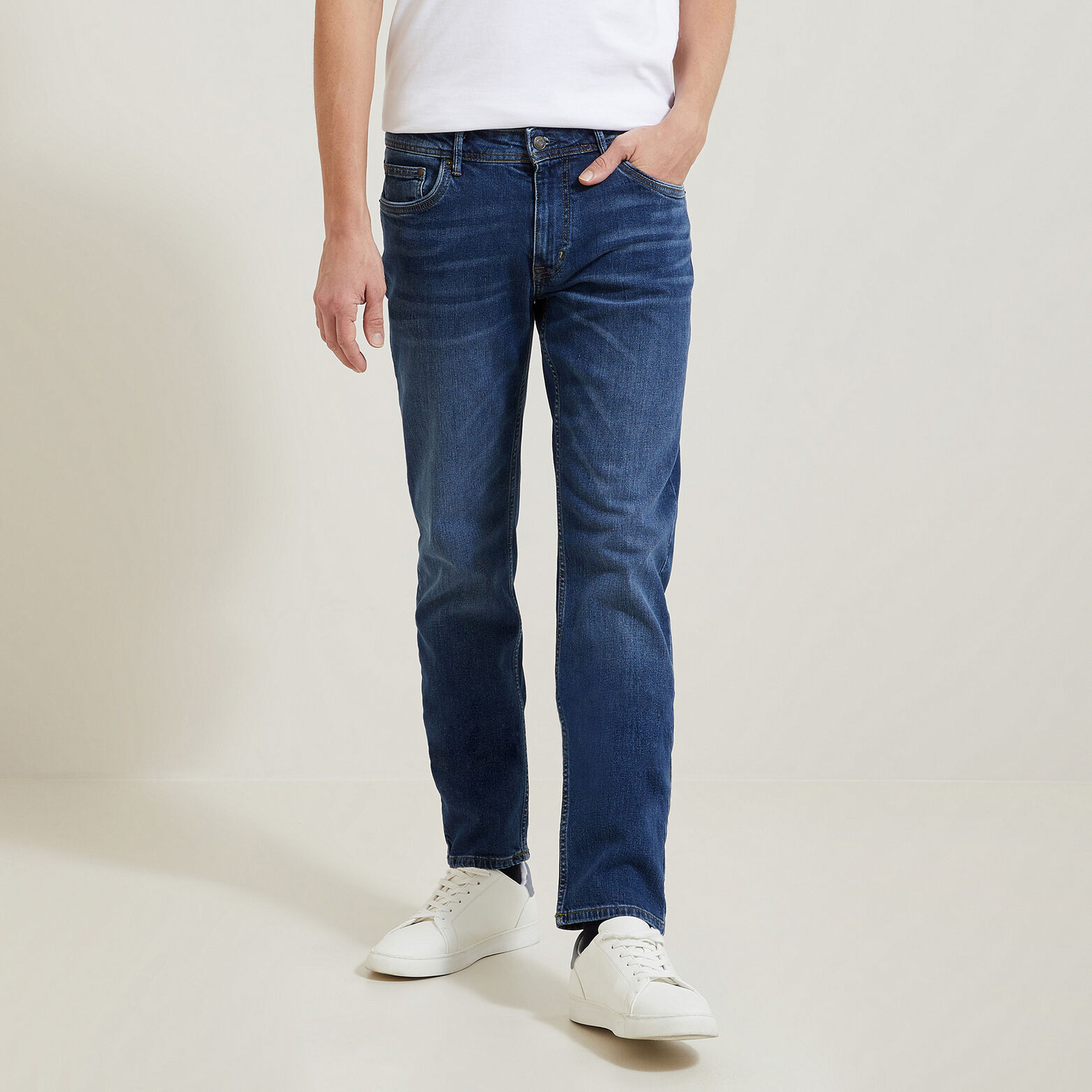 Jean straight 3 longueurs en coton recyclé