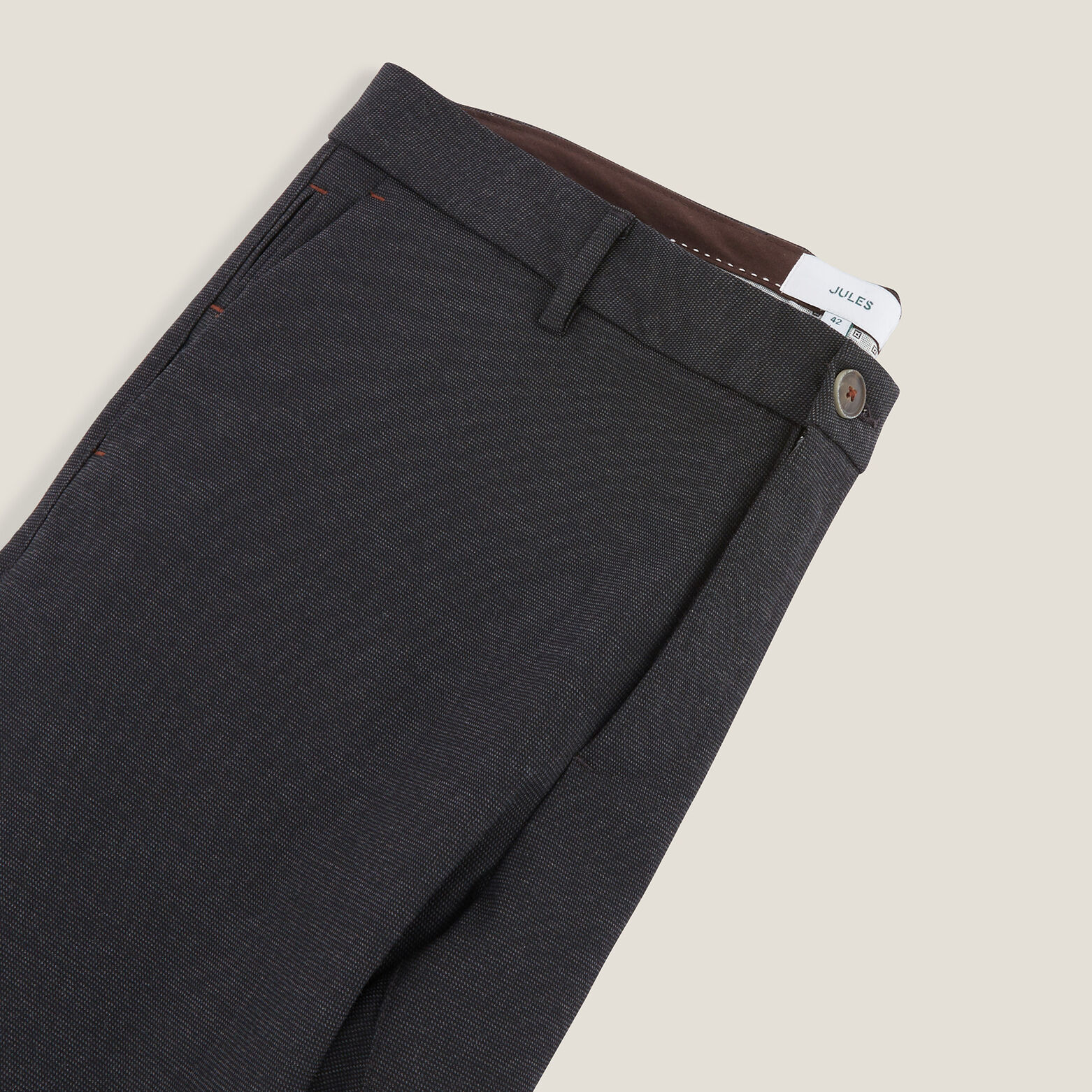 Pantalon chino slim fantaisie intérieur gratté