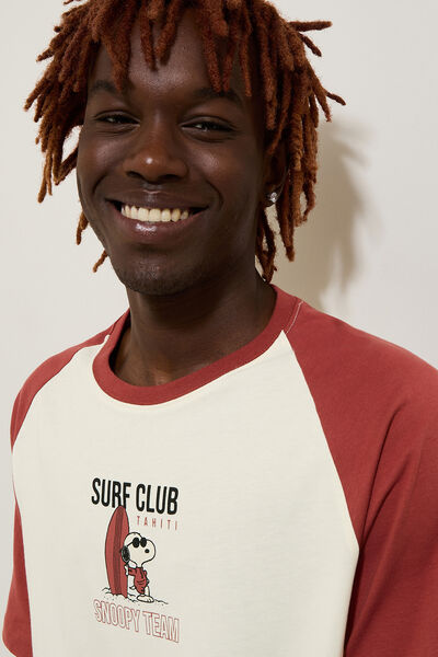 T-shirt met Surf Club-print, Peanuts-licentie