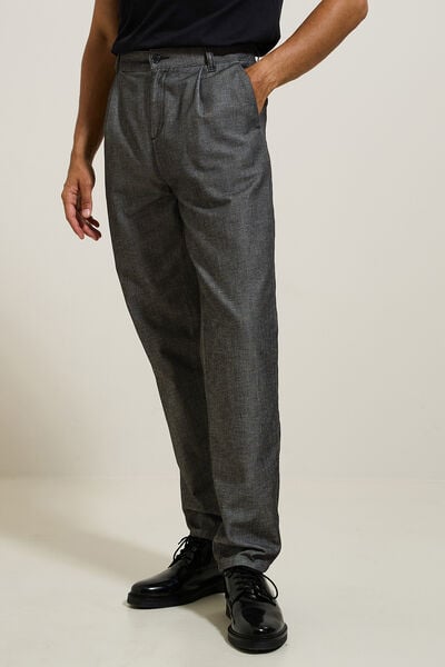 Pantalon relax en twill bi-ton