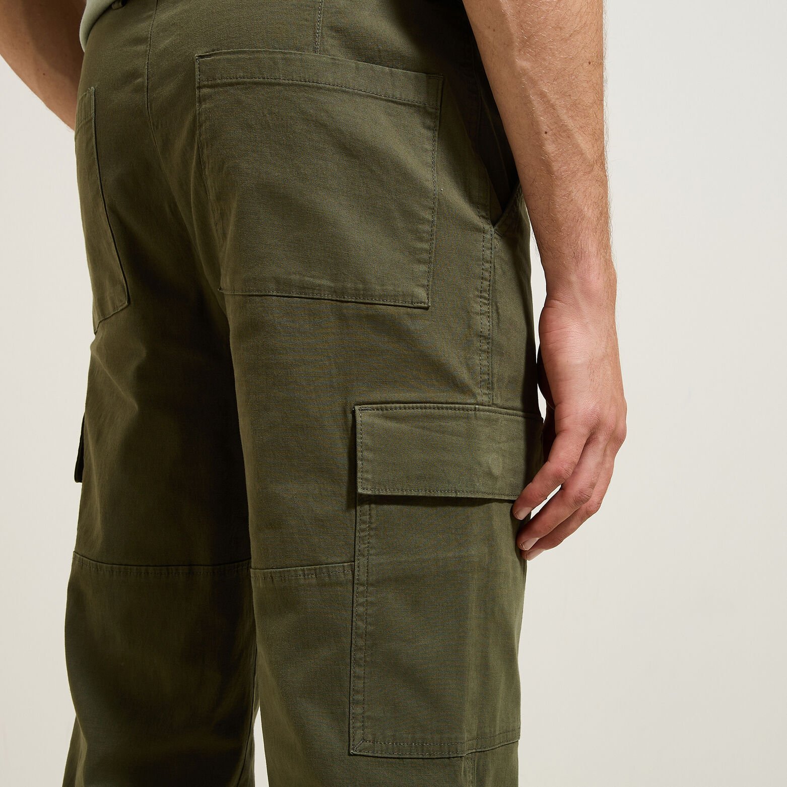 Pantalon cargo droit uni