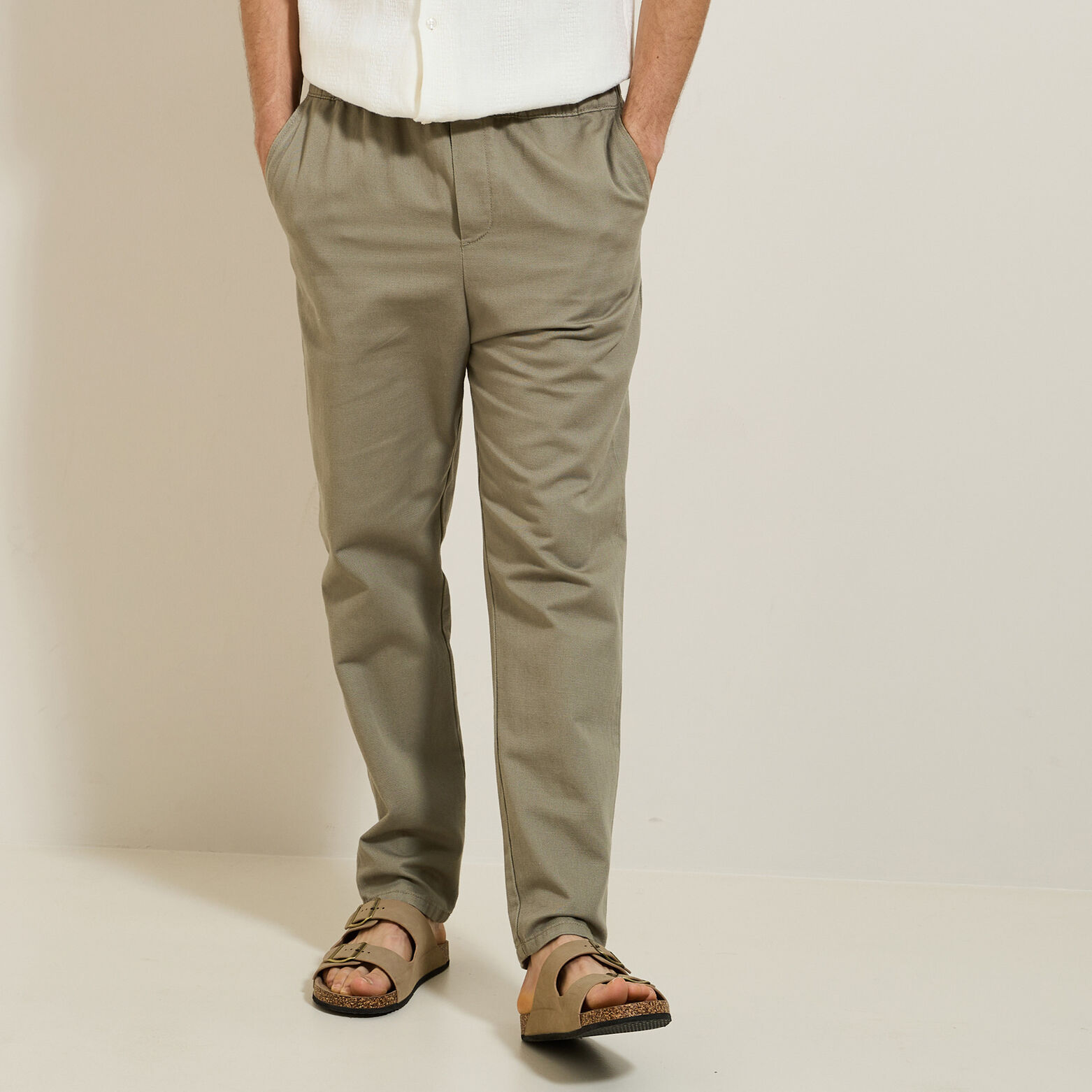 Pantalon jogger contenant du lin