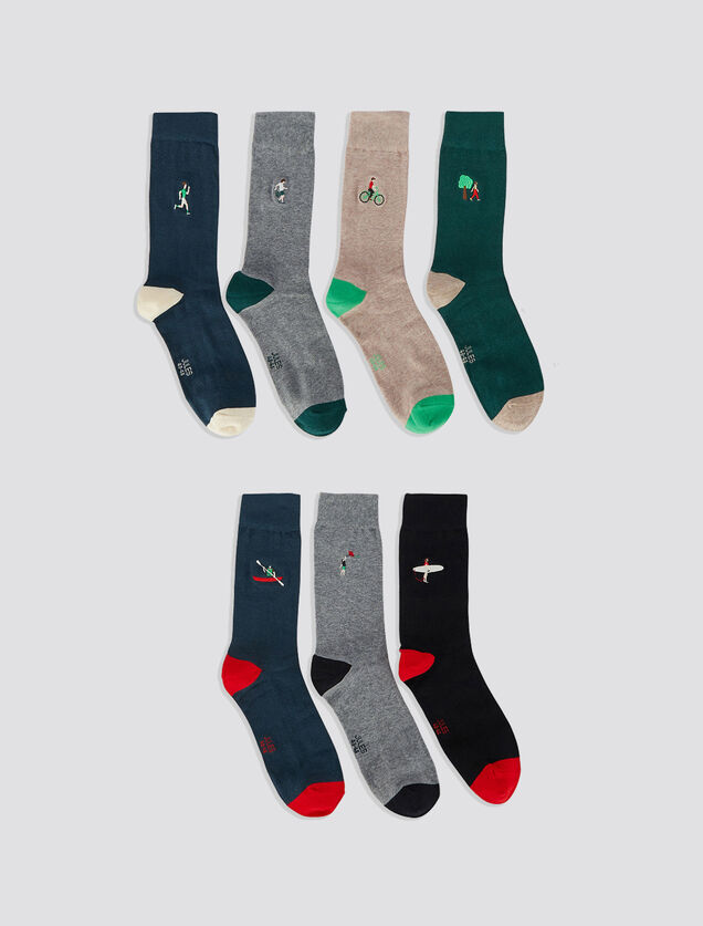 Coffret cadeau de 7 paires de chaussettes fantaisi