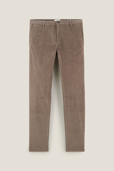 Pantalon chino slim en velours