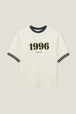 Iconisch T-shirt 1996 met contrasterende ronde hal