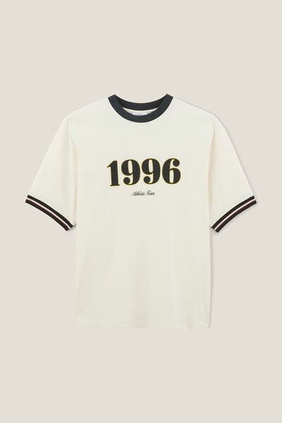 Iconisch T-shirt 1996 met contrasterende ronde hal