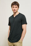 Slim T-shirt met Tunesische kraag