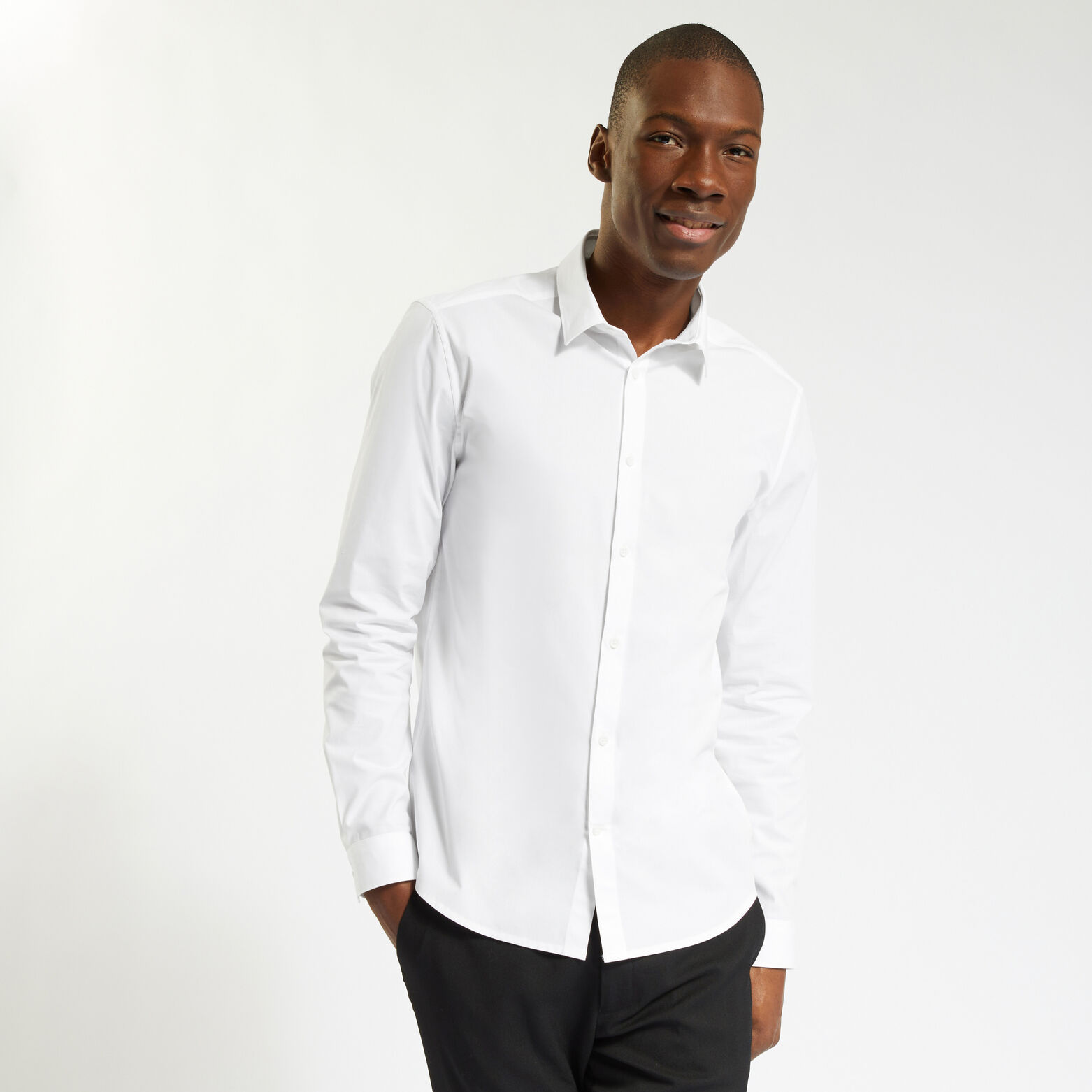 Chemise slim unie coton biologique