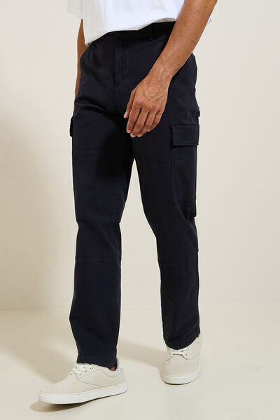 Pantalon cargo droit uni