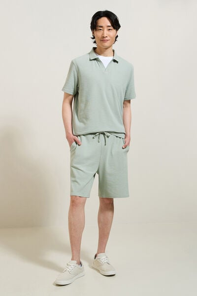 Ensemble polo et bermuda uni - Vert clair