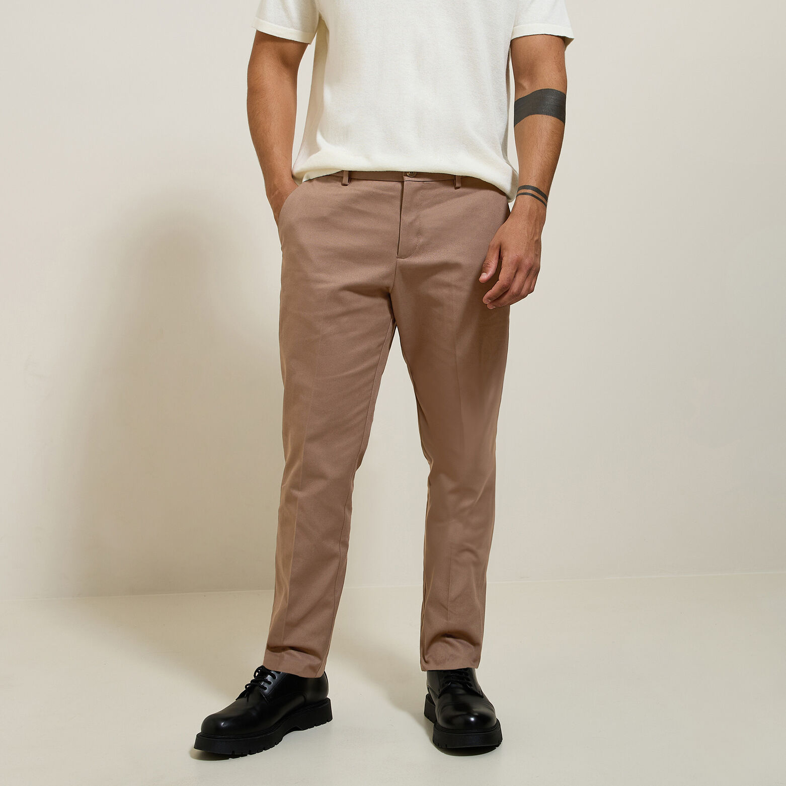 Pantalon regular en twill