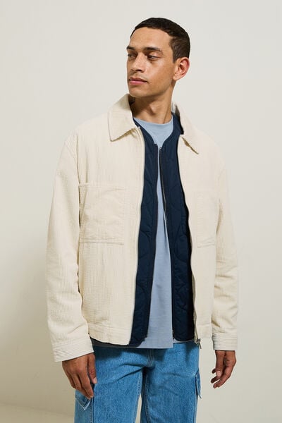 Blouson en velours côtelé col chemise