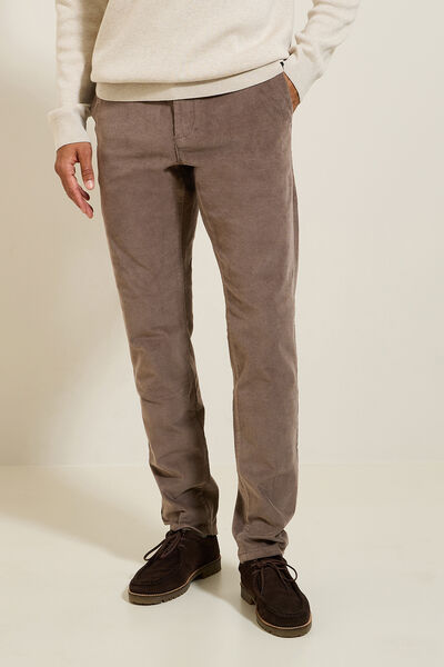 Pantalon chino slim en velours