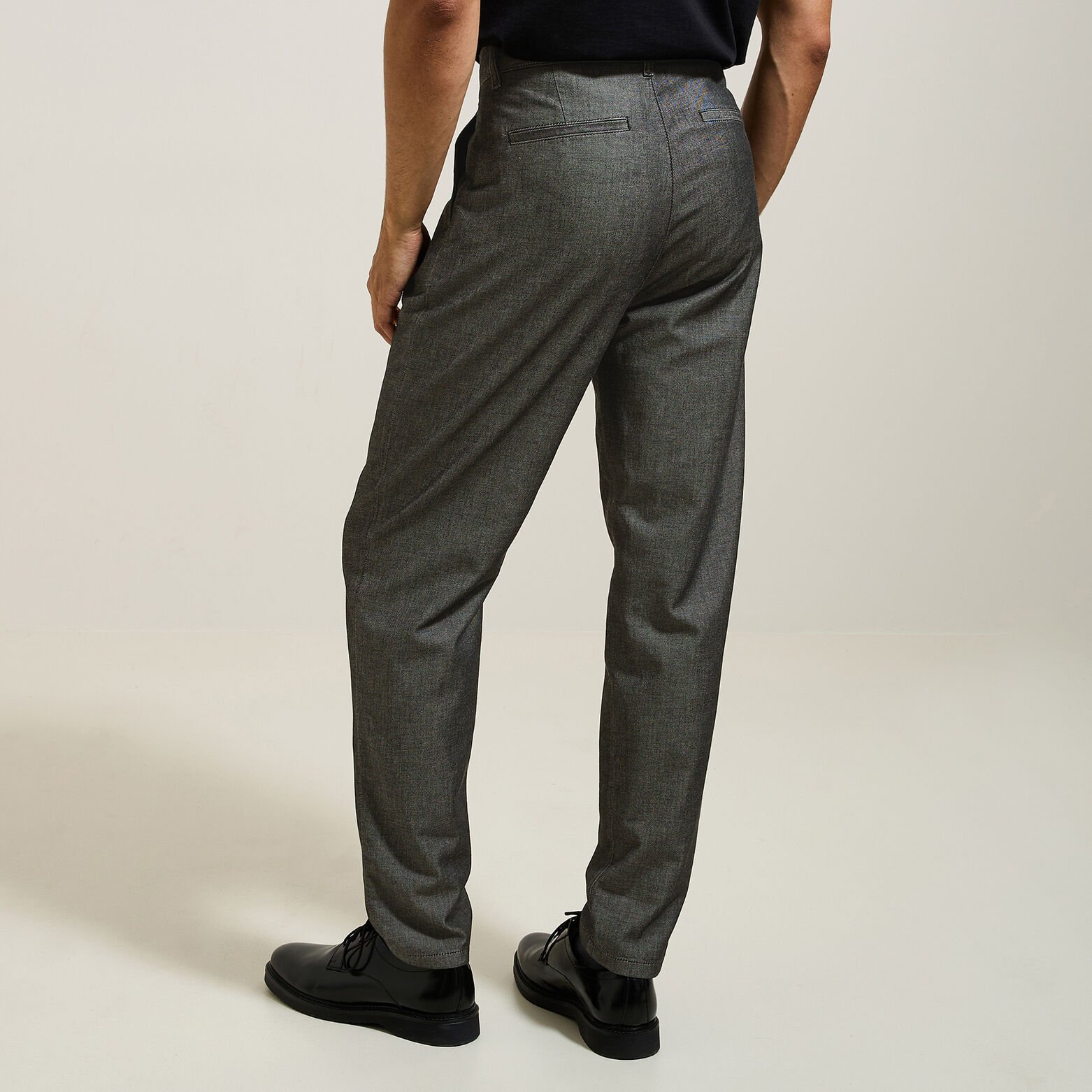 Pantalon relax en twill bi-ton