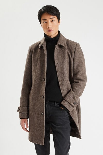 Manteau en laine unie grise