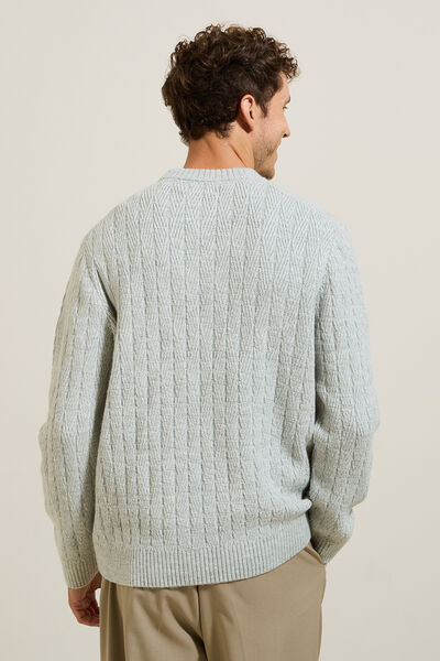 Pull col rond torsade