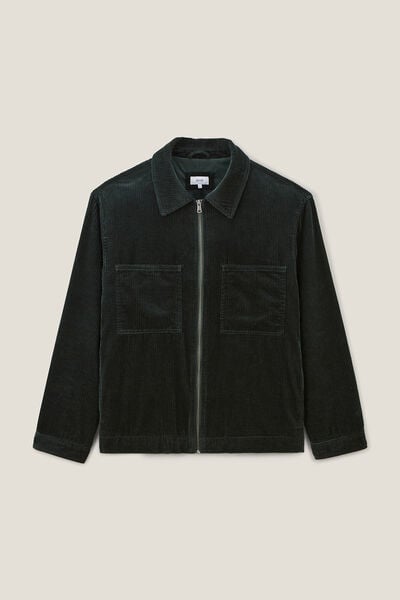 Blouson en velours côtelé col chemise