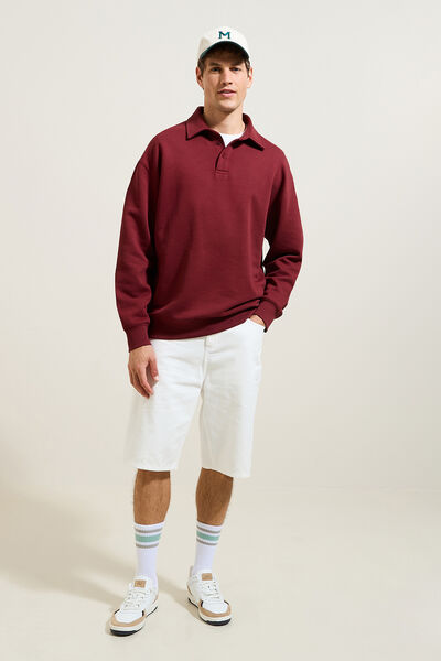 Sweat col polo relax uni