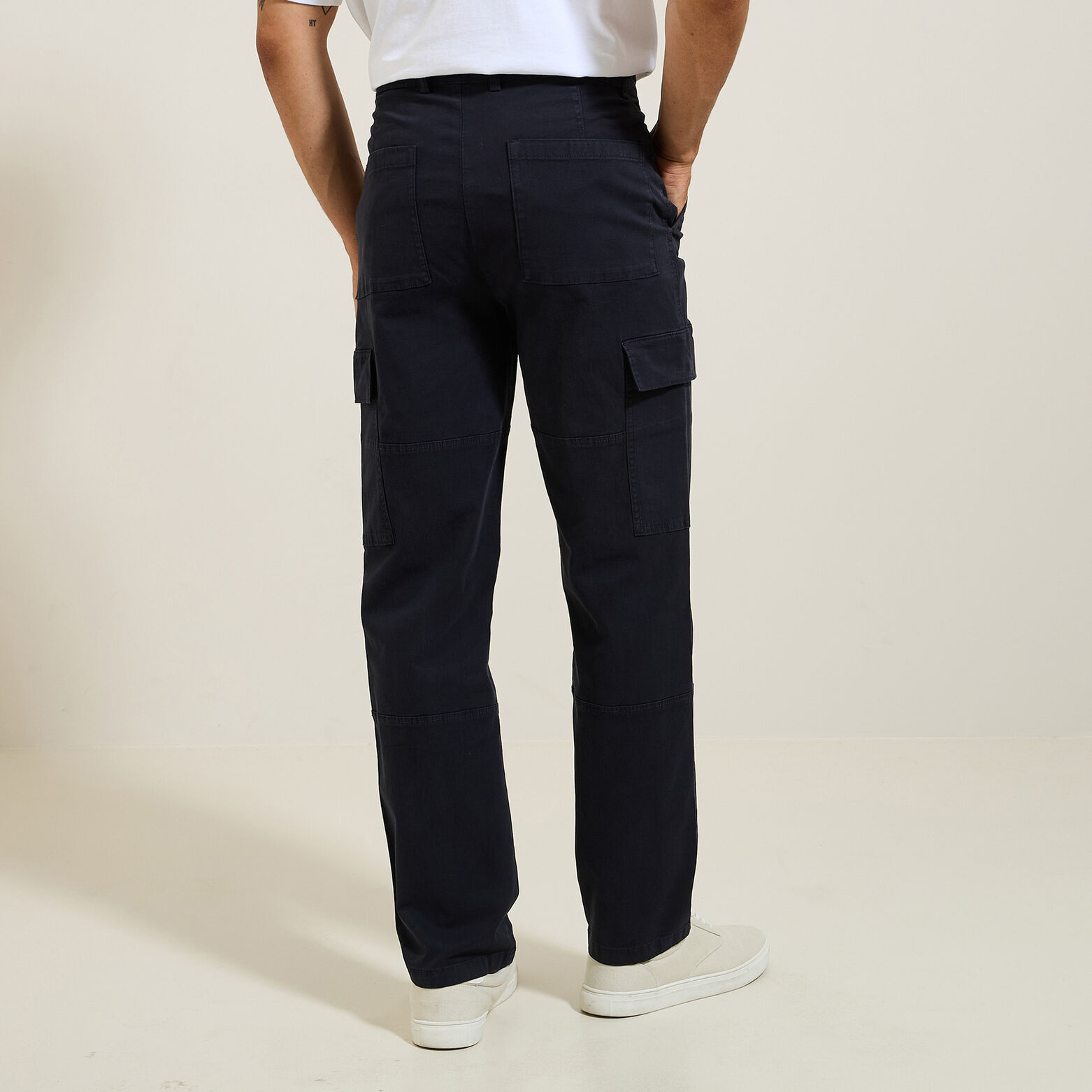 Pantalon cargo droit uni