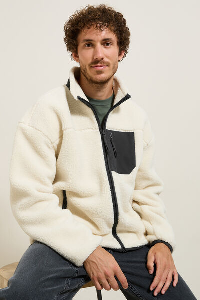 Sweat zippé en sherpa