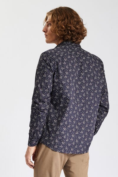 Chemise slim imprimé floral en coton