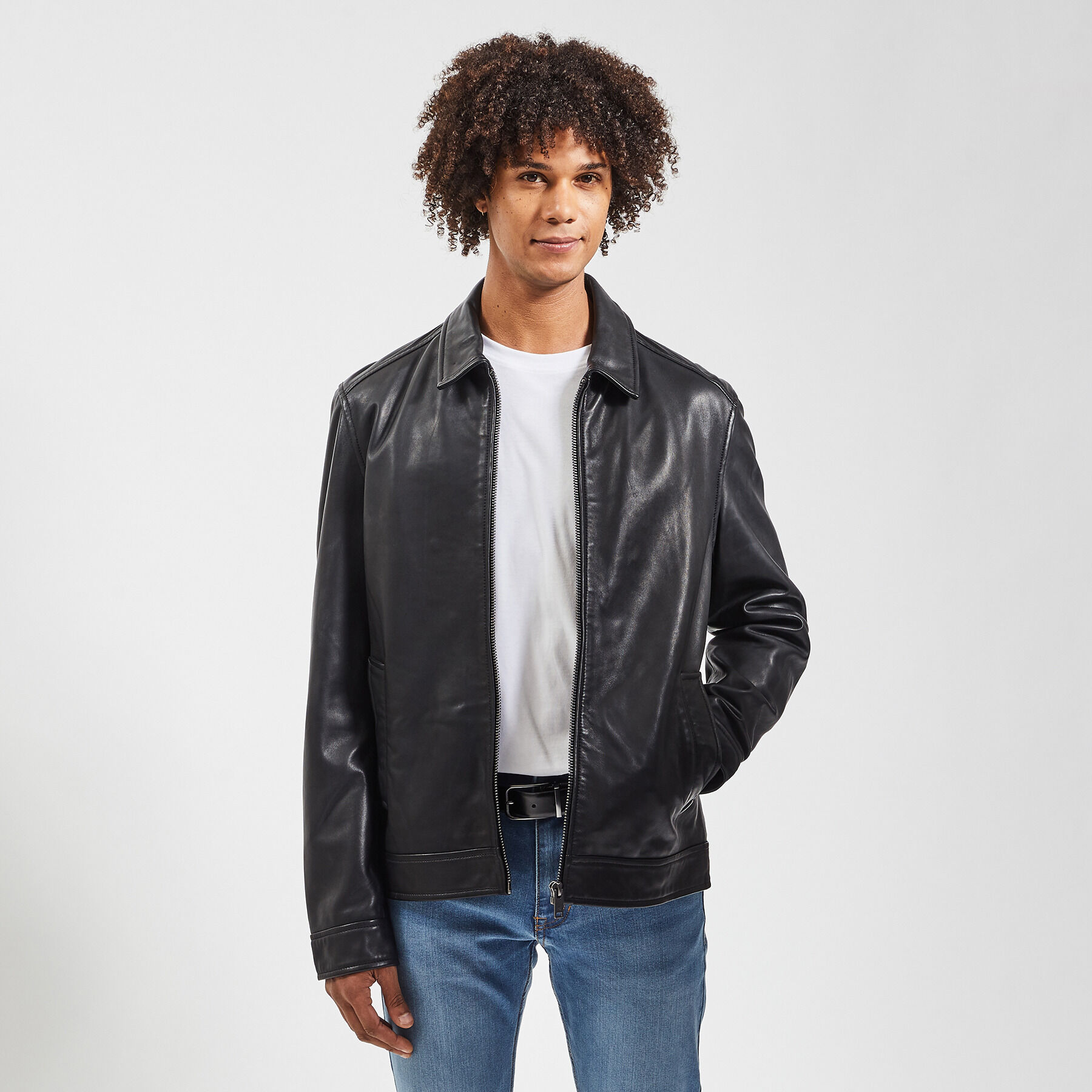 Blouson en cuir outlet noir