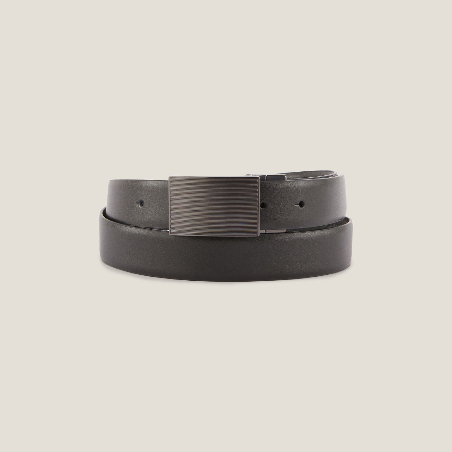 Ceinture en cuir saffiano avec plaque