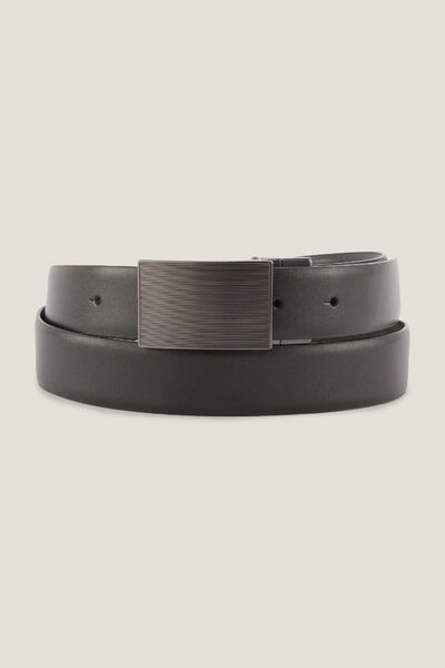 Ceinture en cuir saffiano avec plaque