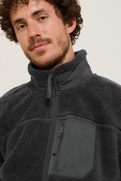 Sweat zippé en sherpa